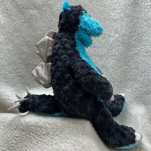 Build A Bear Workshop Dino Stegosaurus plush 18" blue teal silver